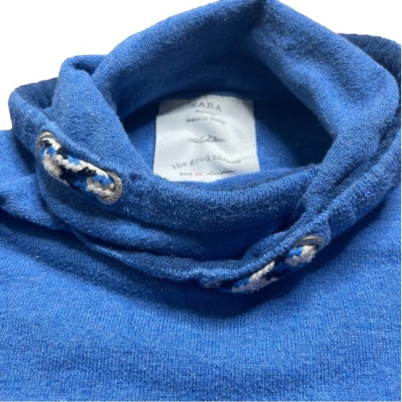 Zara Kids Blue Cowl Neck Sweater Size 7 years old - Picture 8 of 9